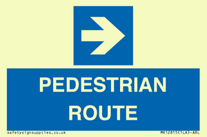 PEDESTRIAN ROUTE - right arrow